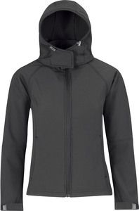 B&C CGJW937 - Hooded Softshell Women Dark Grey