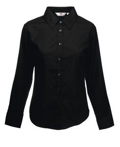 Fruit of the Loom SS001 - Lady-fit Oxford long sleeve shirt Black