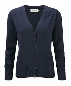 Russell Collection J715F - Women's v-neck knitted cardigan French Navy
