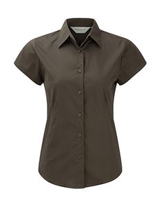 Russell Europe R-947F-0 - Fitted Shortsleeve Blouse Chocolate