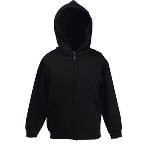 Fruit of the Loom 62-035-0 - Kids Hooded Zip Sweat Black