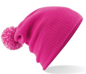 Beechfield BF450B - Children's hat with pompom Fuchsia / Off White