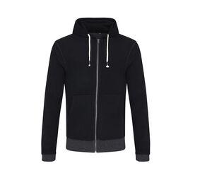 ECOLOGIE EA051 - Sweat hooded zip recycled cotton Black / Charcoal