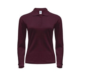 JHK JK216 - Long-sleeved 200 woman polo Burgundy