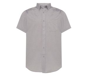 JHK JK605 - Oxford short sleeves men shirt Silver