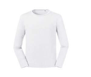 RUSSELL RU100M - Men's Organic Long Sleeve T-Shirt White