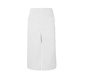 VELILLA V4209 - LONG APRON WITH OPENING AND POCKETS White