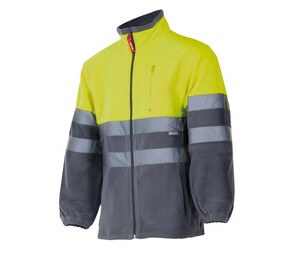 VELILLA VL183 - TWO-TONE HIGH-VISIBILITY FLEECE JACKET Fluo Yellow / Grey