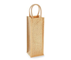 Westford mill WM433 - Sparkling bottle bag Natural / Gold