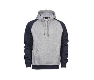 Tee Jays TJ5432 - Hooded sweatshirt with contrasting sleeves Heather/Navy