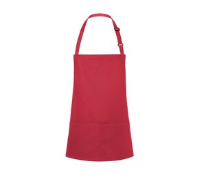 Karlowsky KYBLS6 - Basic Short Bib Apron with Buckle and Pocket Raspberry