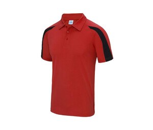 Just Cool JC043 - Contrast sports polo shirt Fire Red / Jet Black