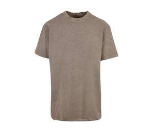 BUILD YOUR BRAND BY189 - ACID WASHED HEAVY OVERSIZE TEE Dark Khaki