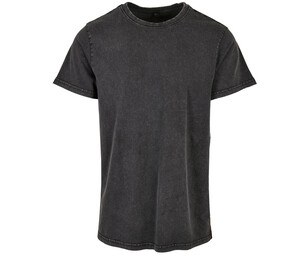 BUILD YOUR BRAND BY190 - ACID WASHED ROUND NECK TEE Black