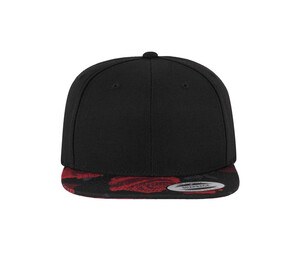 FLEXFIT F6089R - 6-panels cap with pink print on visor Black / Red