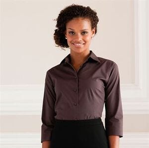 Russell Collection J946F - Womens ¾ sleeve easycare fitted shirt